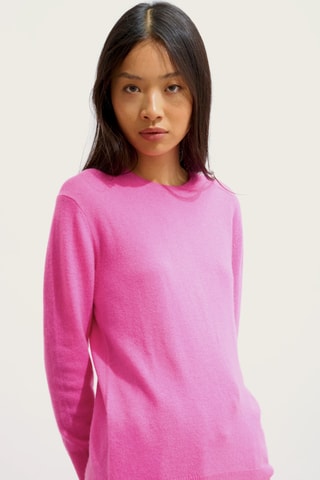 Pull Estaris 100% cachemire, 2 fils - Col rond - Rose