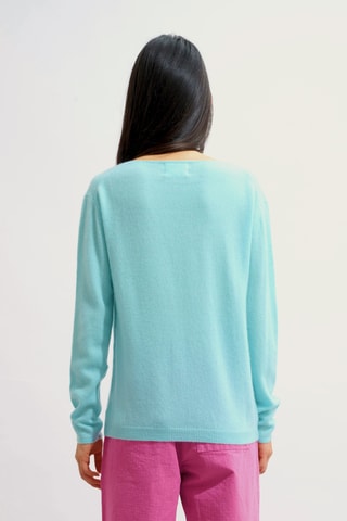 Pull Lanfon 100% cachemire, 2 fils - Col bateau - Vert d’eau