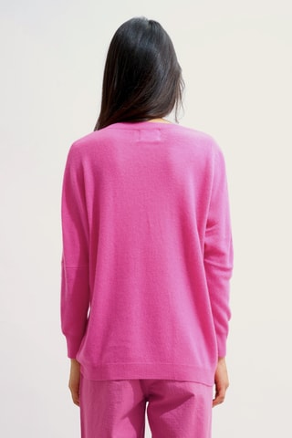 Pull Goleon 100% cachemire, 2 fils - Col rond - Rose