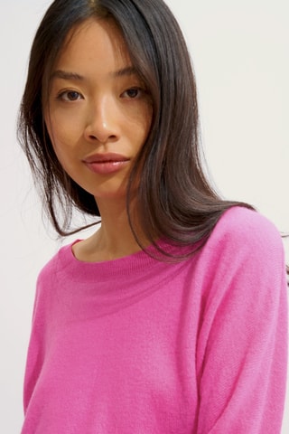 Pull Goleon 100% cachemire, 2 fils - Col rond - Rose