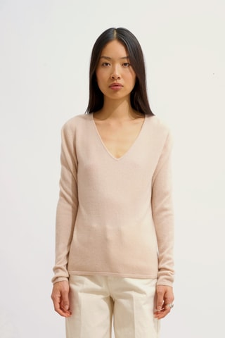 Pull Galise 100% cachemire, 2 fils - Col en V - Nude