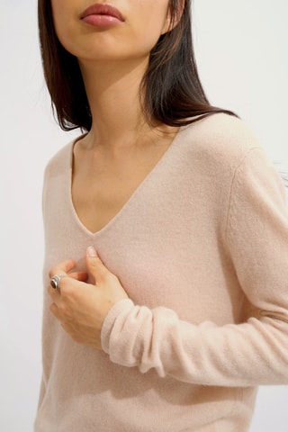 Pull Galise 100% cachemire, 2 fils - Col en V - Nude