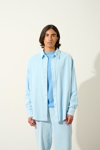 Pull Aiglière 100% cachemire, 2 fils - Col rond - Bleu clair