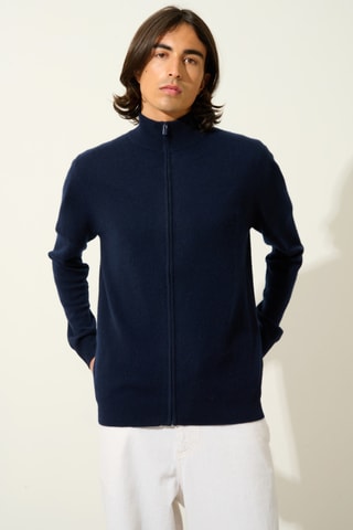 Gilet Albaron 100% cachemire, 2 fils - Bleu marine