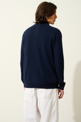 Gilet Albaron 100% cachemire, 2 fils - Bleu marine