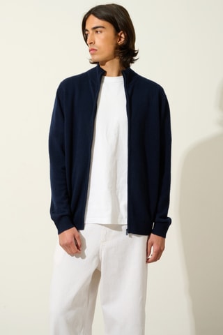 Gilet Albaron 100% cachemire, 2 fils - Bleu marine