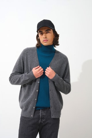 Gilet Pipa 100% cachemire, 2 fils - Anthracite chiné