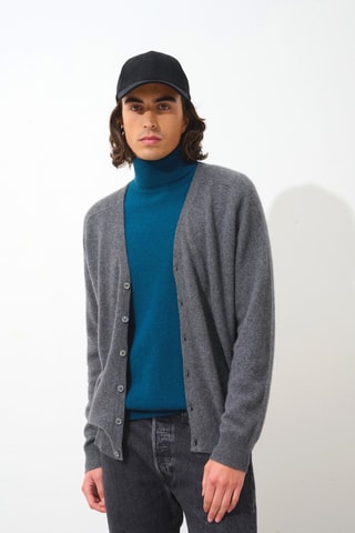 Gilet Pipa 100% cachemire, 2 fils - Anthracite chiné