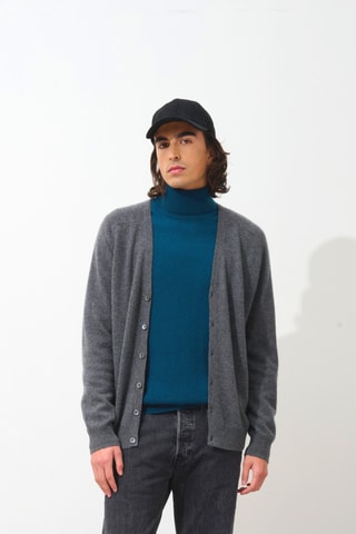 Gilet Pipa 100% cachemire, 2 fils - Anthracite chiné