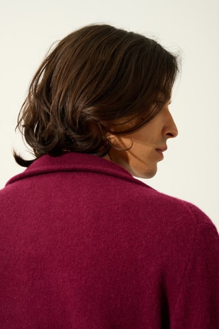 Pull Noemie 100% cachemire, 2 fils - Col montant zippé - Bordeaux