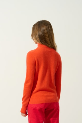 Pull Eileen 100% cachemire, 2 fils - Col montant - Orange
