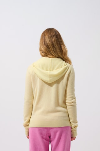 Gilet à capuche Colombis 100% cachemire, 2 fils - Jaune