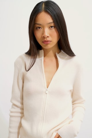 Gilet Alberte 100% cachemire, 2 fils - Ecru