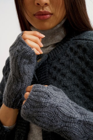 Mitaines Iris 100% cachemire, 6 fils - Anthracite chiné