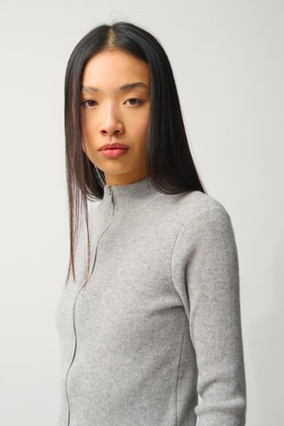 Gilet Alberte 100% cachemire, 2 fils - Gris chiné