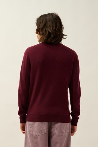 Pull Agel 100% cachemire, 2 fils - Col en V - Bordeaux