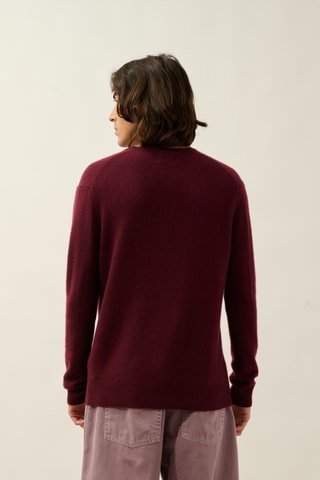 Pull Victor 100% cachemire, 4 fils - Col en V - Bordeaux