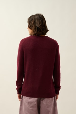 Pull Victo 100% cachemire, 4 fils - Col rond - Bordeaux