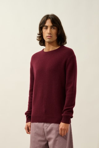 Pull Victo 100% cachemire, 4 fils - Col rond - Bordeaux