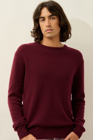 Pull Victo 100% cachemire, 4 fils - Col rond - Bordeaux