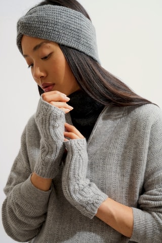 Mitaines Iris 100% cachemire, 6 fils - Gris clair chiné