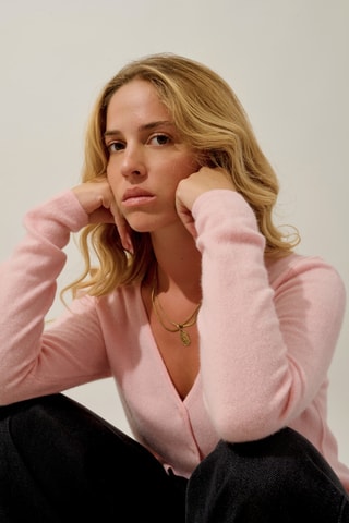 Gilet Chalais 100% cachemire, 2 fils - Rose