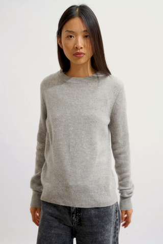 Pull Lexini 100% cachemire, 4 fils - Col rond - Gris clair chiné
