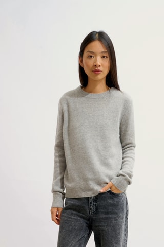 Pull Lexini 100% cachemire, 4 fils - Col rond - Gris clair chiné