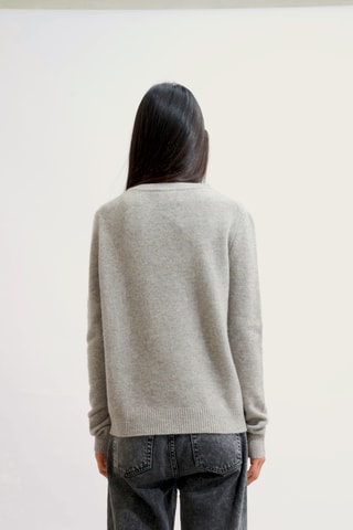 Pull Lexini 100% cachemire, 4 fils - Col rond - Gris clair chiné