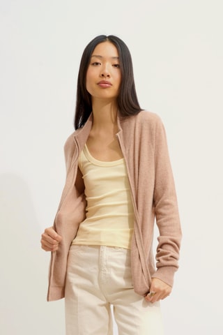 Gilet Ayr 100% cachemire, 2 fils - Camel chiné