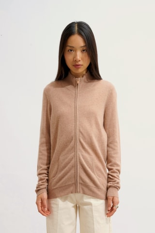 Gilet Ayr 100% cachemire, 2 fils - Camel chiné