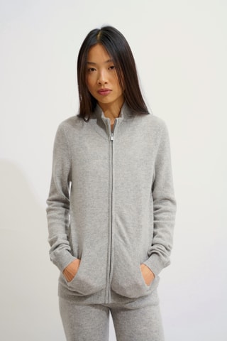 Veste Ayr 100% cachemire, 2 fils - Gris chiné