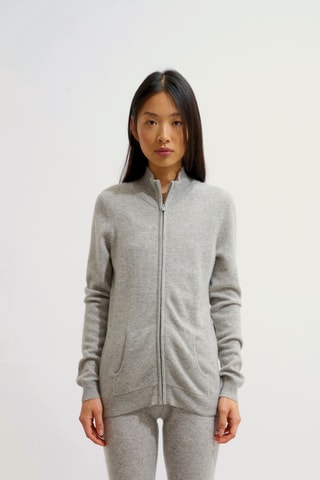 Veste Ayr 100% cachemire, 2 fils - Gris chiné