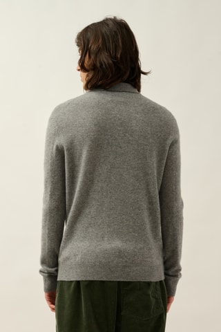 Polo Charvet 100% cachemire, 2 fils - Gris chiné