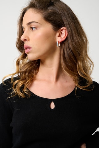 Pull Glyder 100% cachemire, 2 fils - Col rond - Noir