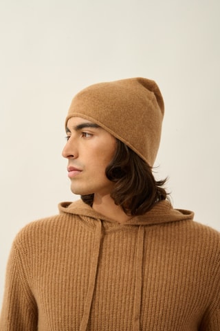 Bonnet Pinier 100% cachemire, 2 fils - Marron