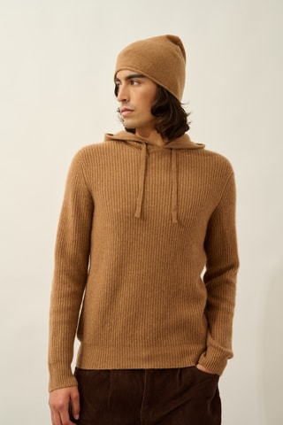 Bonnet Pinier 100% cachemire, 2 fils - Marron