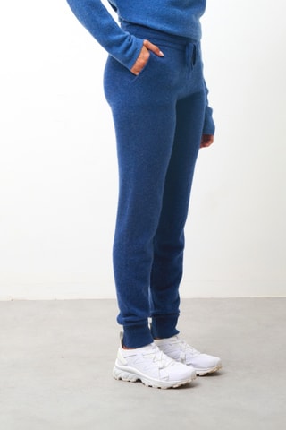 Jogging Ferrand 100% cachemire, 2 fils - Bleu cobalt chiné