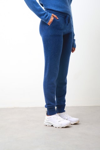 Jogging Ferrand 100% cachemire, 2 fils - Bleu cobalt chiné