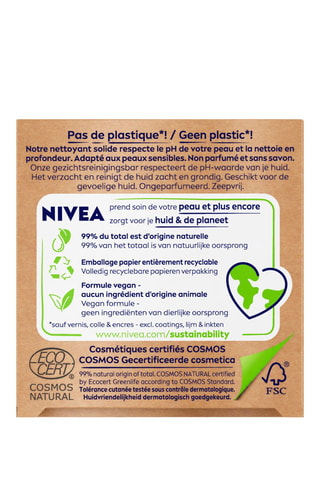 Cuidado de limpeza de rosto sólido calmante Naturally Clean - Peles sensíveis - 75 g