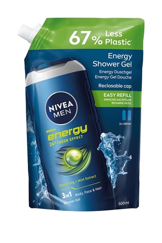 Recarga Gel de duche Energy Nivea Men - Todos os tipos de pele 500 ml