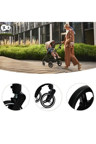 2-in-1 Kinderwagen Yoxi - Vanaf de Geboorte - Tot 22 kg - Zwart