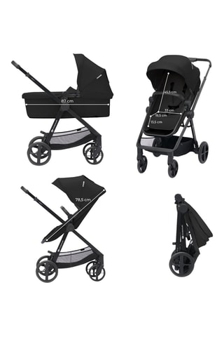 4-in-1 Kinderwagen Newly Mink Pro Vanaf de Geboorte - Tot 22 kg - Zwart en beige