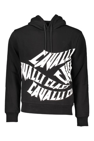 Felpa regular con cappuccio - Nero