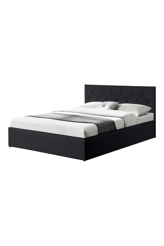 Cama com arrumação e sommier Hannah - Preto