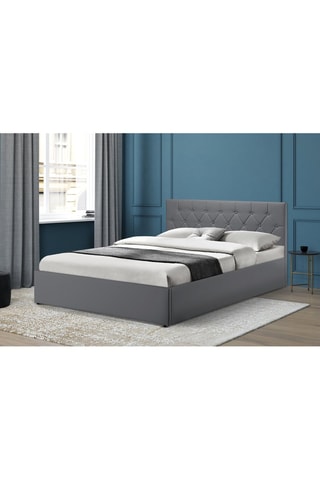 Cama com arrumação e sommier Austin - Cinzento