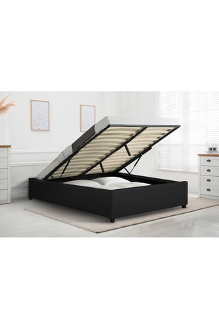 Cama com arrumação e sommier Otto Preto