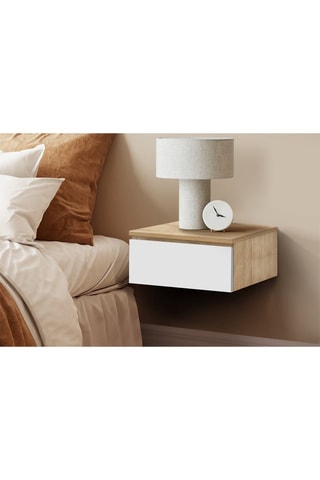 2 mesas de cabeceira suspensas 1 gaveta Tom - 40 x 18 x 30 cm