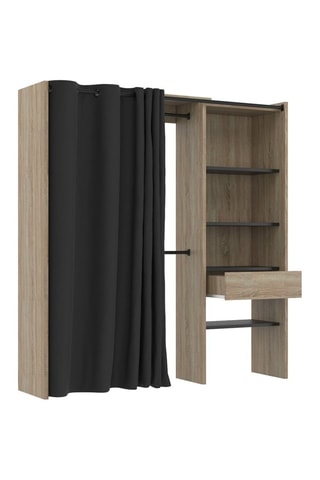Closet extensível Natural e preto