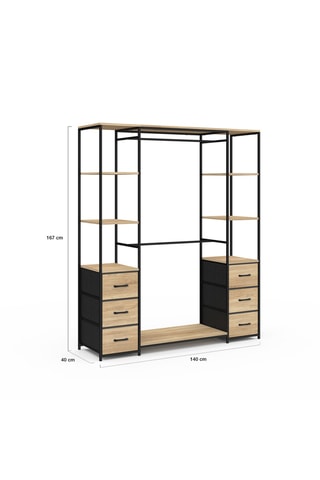 Closet 6 gavetas Iris - 140 x 40 x 167 cm